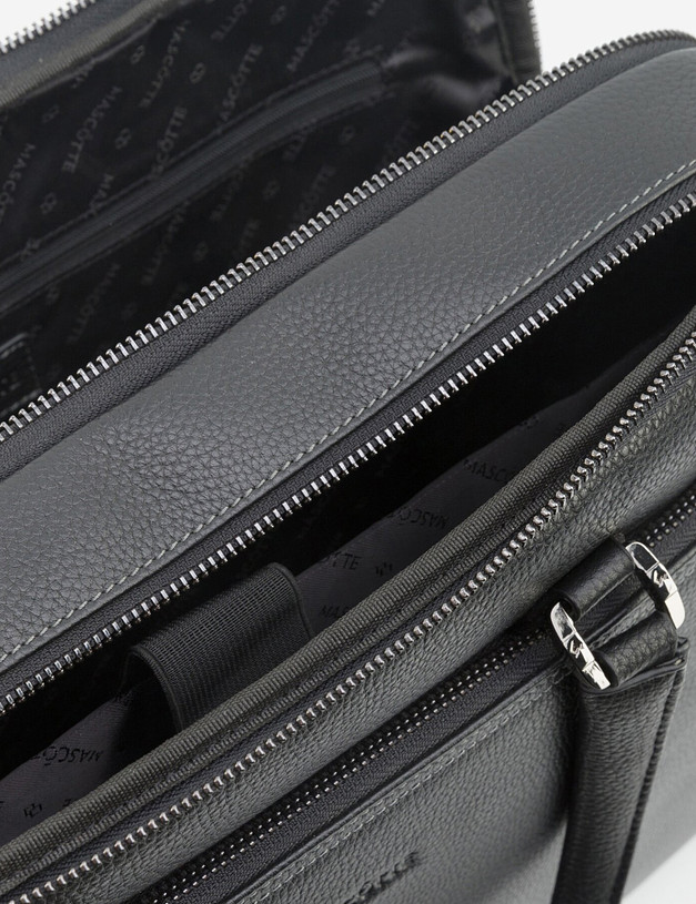 Черный мужской портфель из кожи MASCOTTE 602-0202-102 | ракурс 5