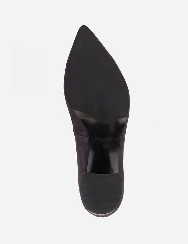 Серые женские туфли на устойчивом каблуке MASCOTTE 99-123912-3656M | ракурс 5
