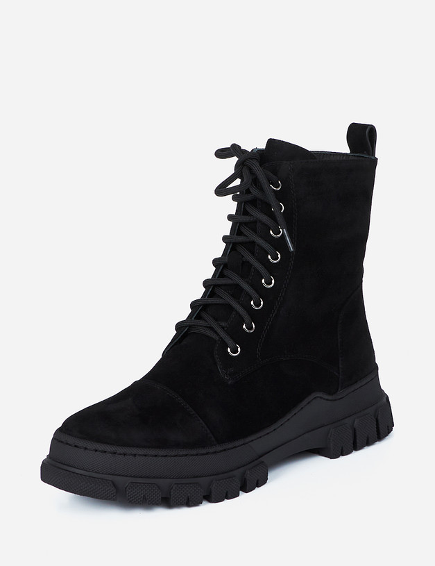 Черные зимние женские ботинки MASCOTTE 233-122631-3605M | ракурс 3