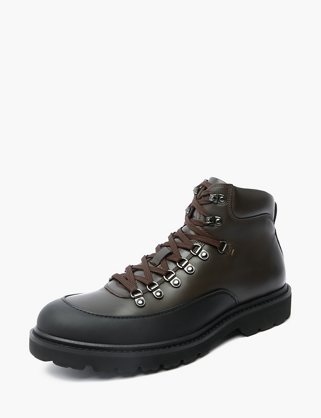 Коричневые кожаные мужские ботинки MASCOTTE 175-220924-0109 | ракурс 3