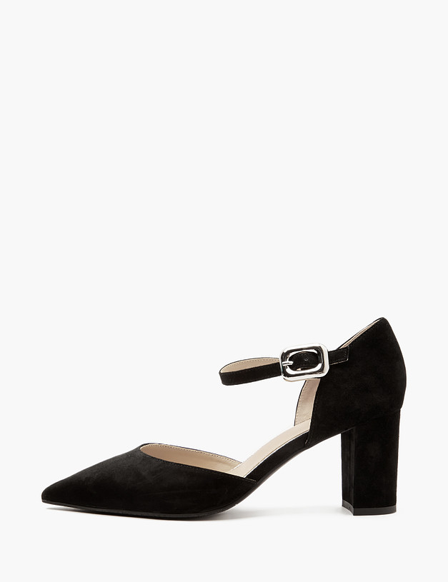 Черные женские туфли из велюра MASCOTTE 172-4122713-3605M | ракурс 1