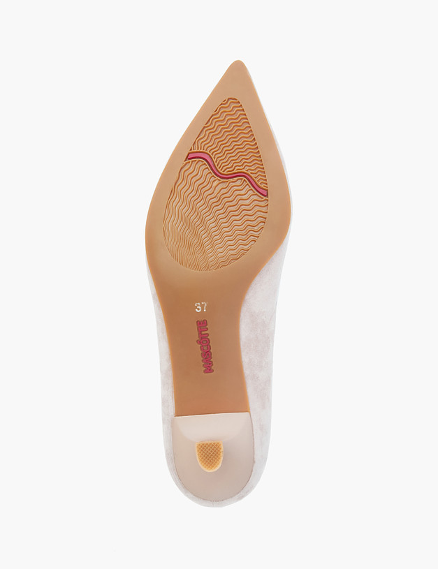 Бежевые женские туфли на мини-каблуке MASCOTTE 21-213012-3602M | ракурс 7