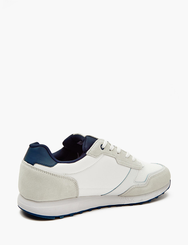 Белые мужские кроссовки из текстиля и велюра MASCOTTE 189-4115023-0201 | ракурс 3
