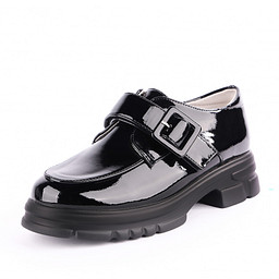 26-42GO-044DK Полуботинки девичьи и.лак/нат.кожа черн, ZENDEN first