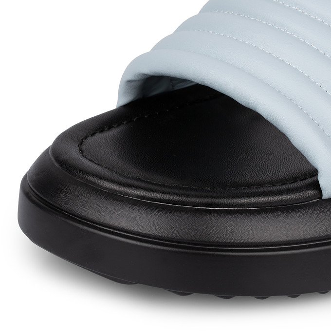 Женские кожаные сандалии черно-голубого цвета LOLLI|POLLI