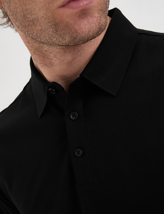 Черная мужская футболка-поло MASCOTTE 873-4104-2602 | ракурс 4