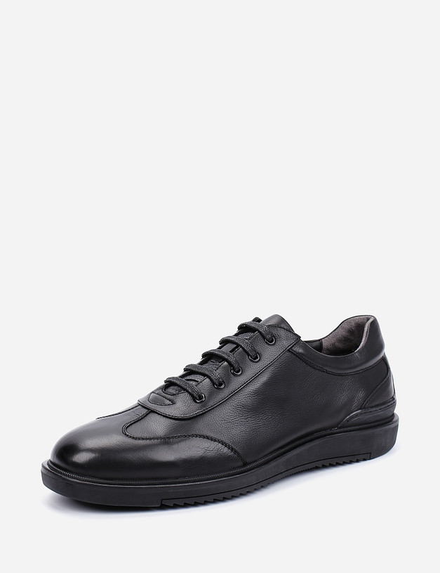 Черные мужские кроссовки из кожи MASCOTTE 128-1232216-0102 | ракурс 3