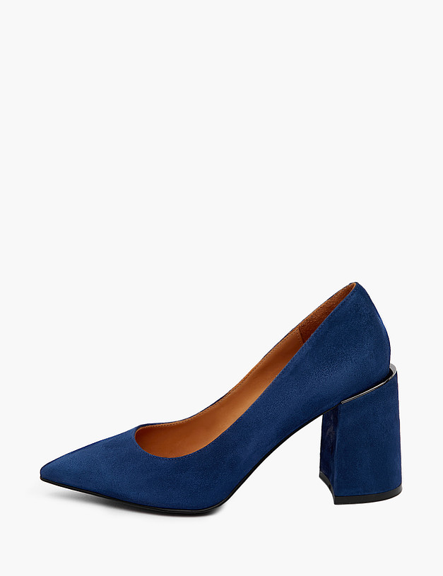 Синие женские туфли из велюра MASCOTTE 100-311011-3621M | ракурс 1