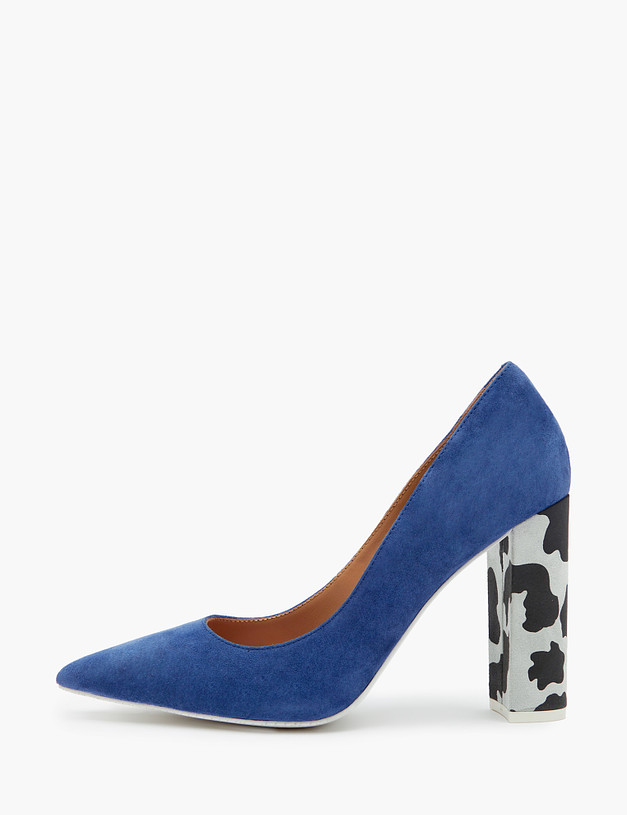 Синие женские туфли с акцентным каблуком MASCOTTE 172-3183811-0603 | ракурс 3