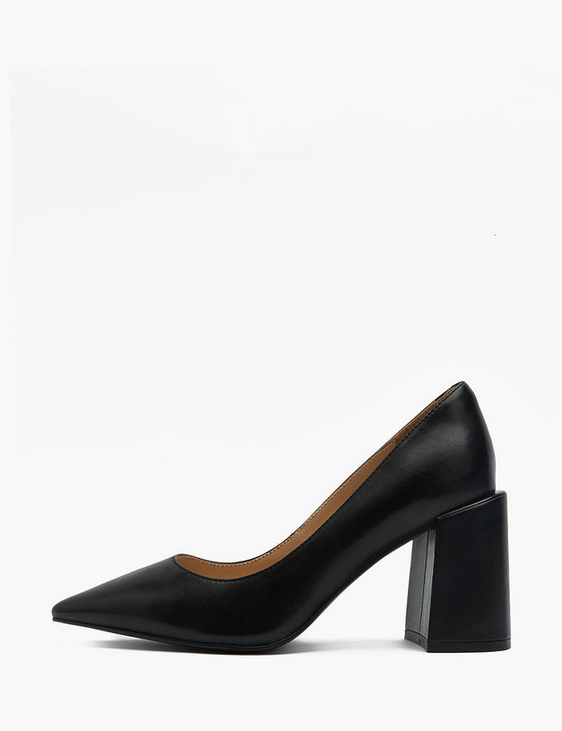 Черные кожаные женские туфли на широком каблуке MASCOTTE 100-311011-0502 | ракурс 1