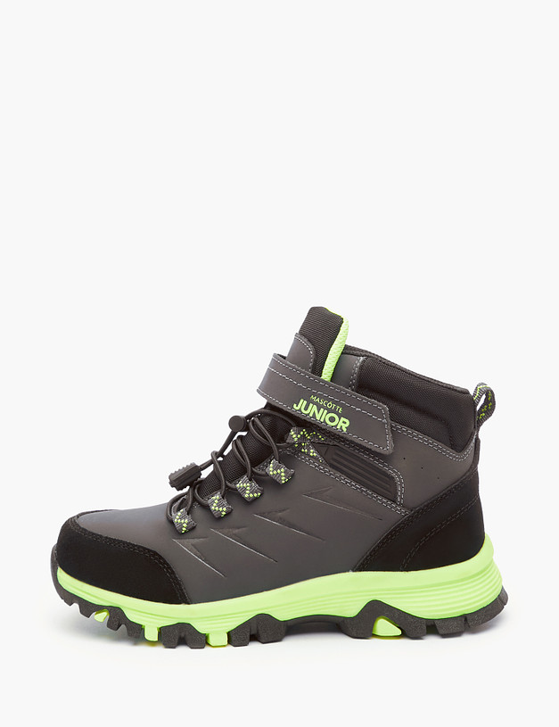 Серые спортивные ботинки для мальчиков на зиму MASCOTTE 189-324431-0610 | ракурс 3