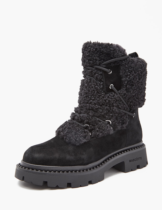 Черные женские зимние ботинки MASCOTTE 233-3201738-3605M | ракурс 3