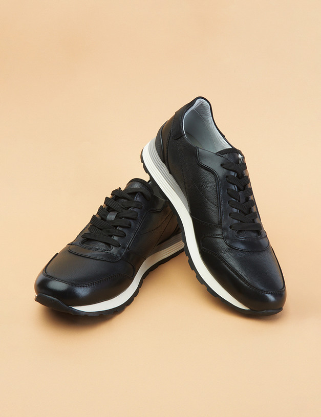Черные мужские кроссовки из натуральной кожи MASCOTTE 22-2131221-3180M | ракурс 7