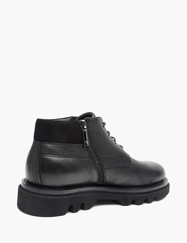 Черные мужские ботинки из кожи и нубука MASCOTTE 175-320824-0102 | ракурс 3