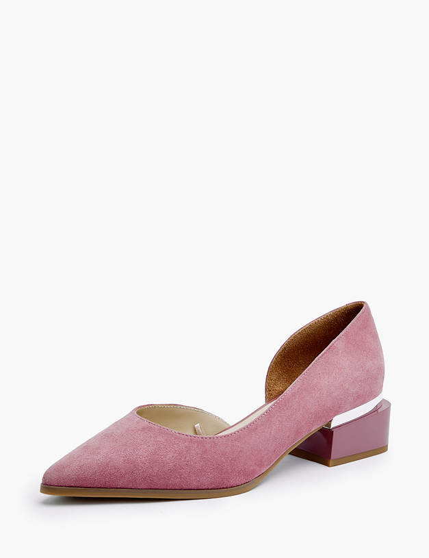 Розовые женские туфли из велюра MASCOTTE 126-212611-4618M | ракурс 3