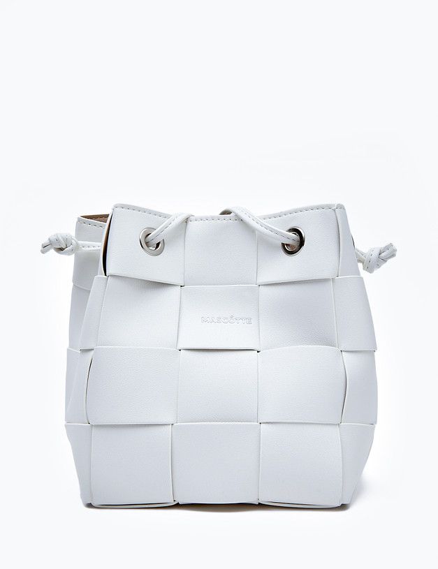 Белая женская сумка с плетеным дизайном MASCOTTE 610-4118-601 | ракурс 3