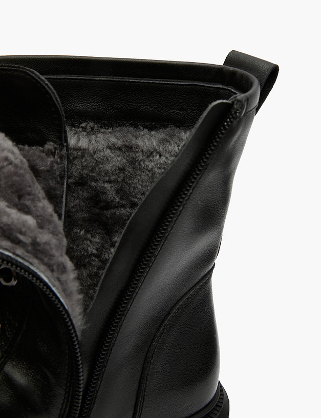 Черные кожаные женские зимние ботинки MASCOTTE 58-321631-7100M | ракурс 6