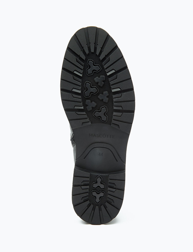 Черные мужские зимние ботинки с перфорацией MASCOTTE 128-223032-0102 | ракурс 5
