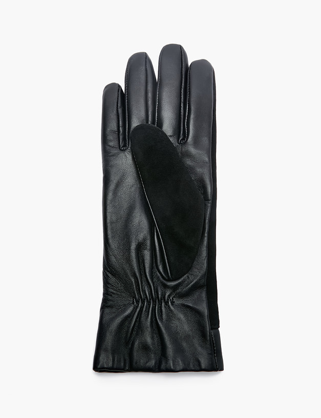 Черные женские перчатки из велюра MASCOTTE 709-2217-102 | ракурс 3