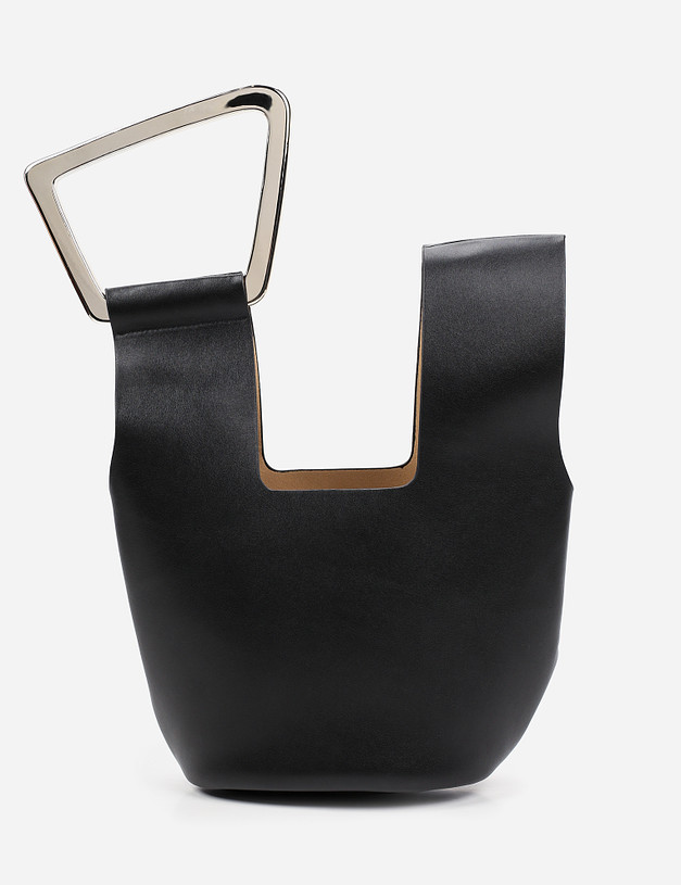 Черная женская сумка из кожи MASCOTTE 604-1144-102 | ракурс 2