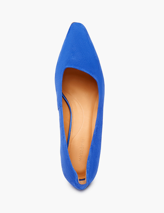 Синие женские туфли из велюра MASCOTTE 233-3181611-4628M | ракурс 4