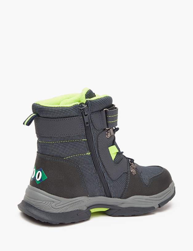 Зимние ботинки для мальчиков с зелеными деталями MASCOTTE 18-320151-0603 | ракурс 4