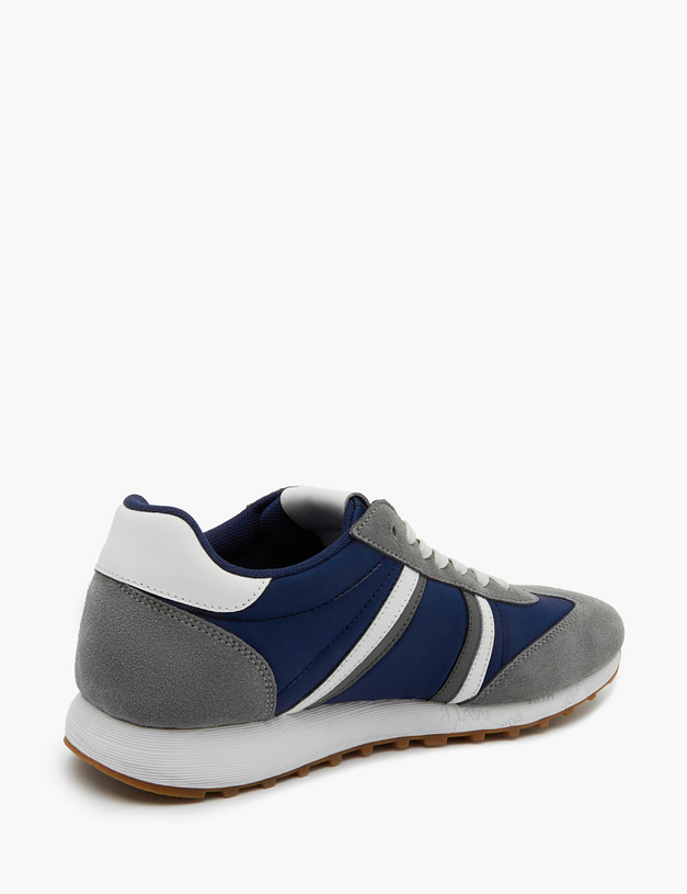Синие мужские кроссовки из велюра и текстиля MASCOTTE 189-3115022-0203 | ракурс 4