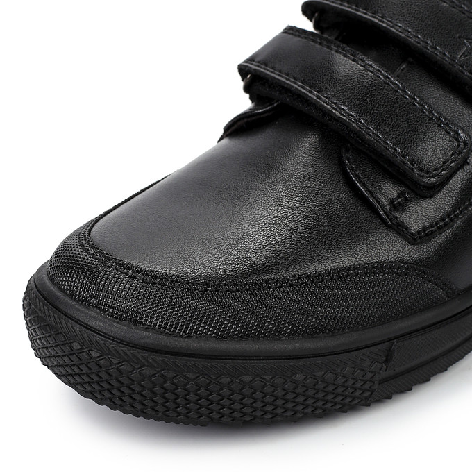 Черные детские кожаные полуботинки на липучках MUNZ YOUNG