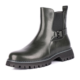 2-22WA-087SR Ботинки женские и.кожа-текстиль/ворс.ткань зелен, INSTREET