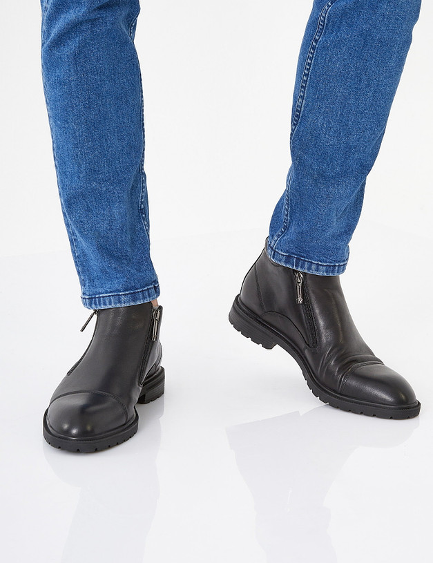Черные мужские ботинки на молнии MASCOTTE 128-122321-0102 | ракурс 1