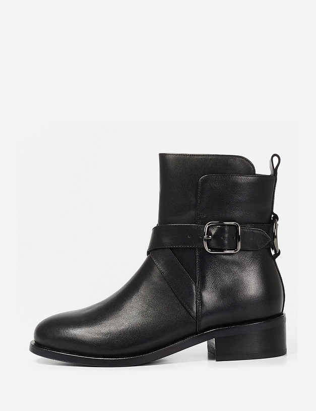 Черные кожаные женские ботинки MASCOTTE 99-1221225-3199M | ракурс 2
