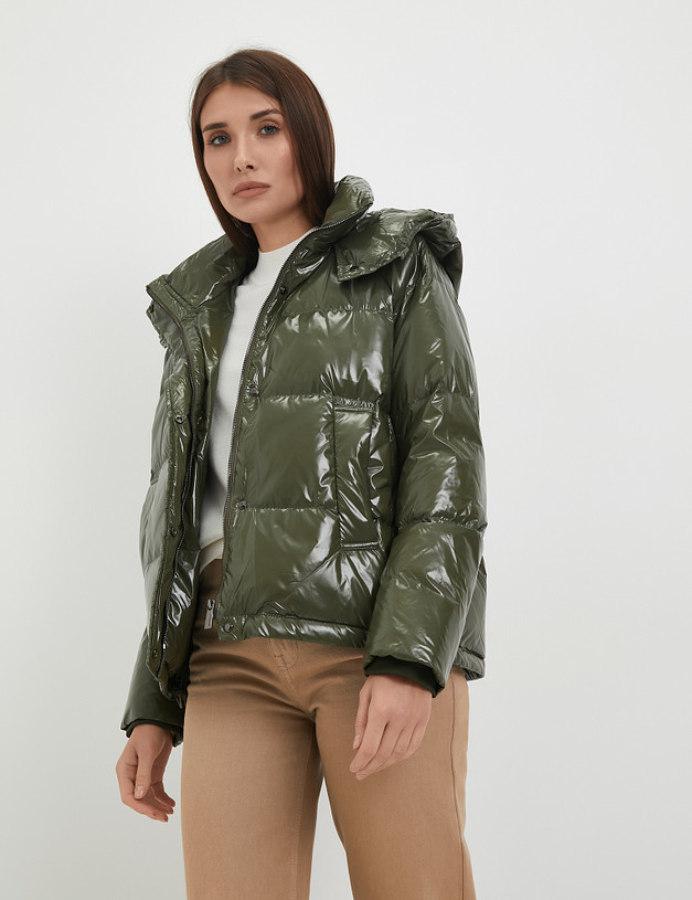 Зеленая женская дутая куртка MASCOTTE 234-3301-2404 | ракурс 3