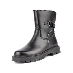 37-32WB-802SW Ботинки женские и.кожа/и.мех черн, INSTREET