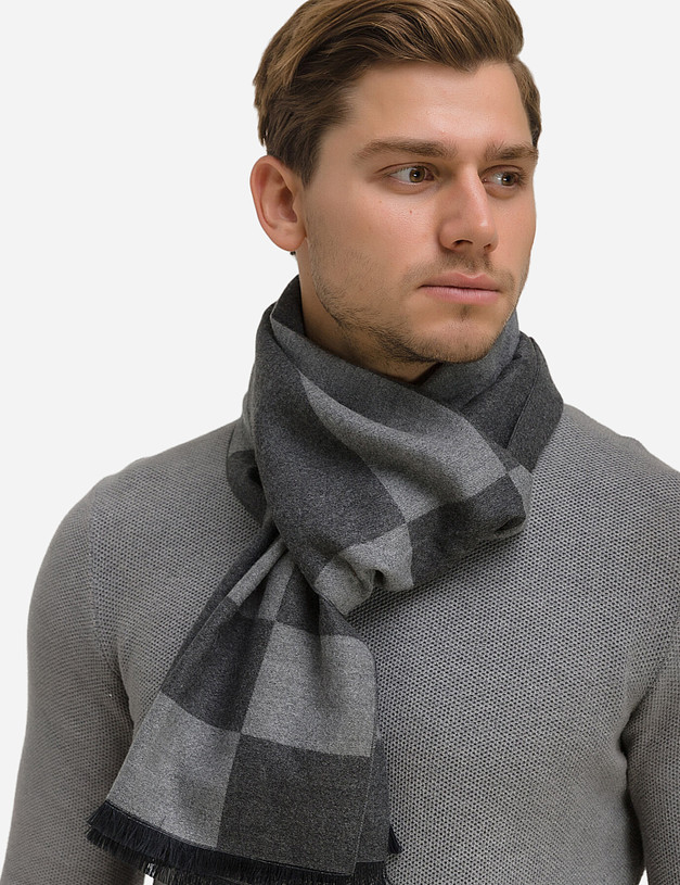 Серый мужской шарф MASCOTTE 730-0215-2410 | ракурс 3