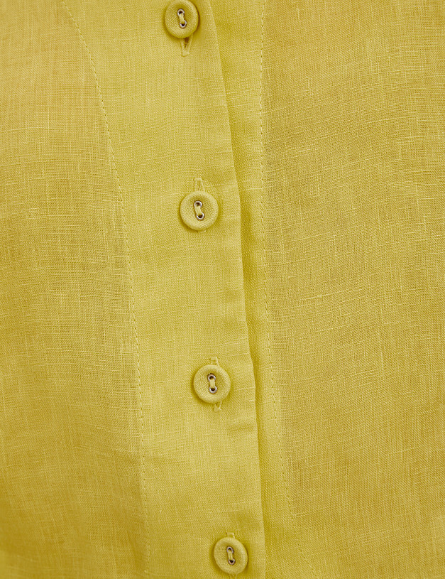 Желтый женский жилет из льна MASCOTTE 790-4103-2718 | ракурс 4