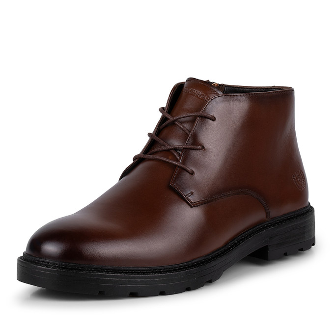 Мужские коричневые кожаные ботинки в стиле дезертов "Томас Мюнц"