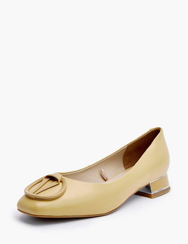 Желтые кожаные женские туфли MASCOTTE 126-210511-6534M | ракурс 2