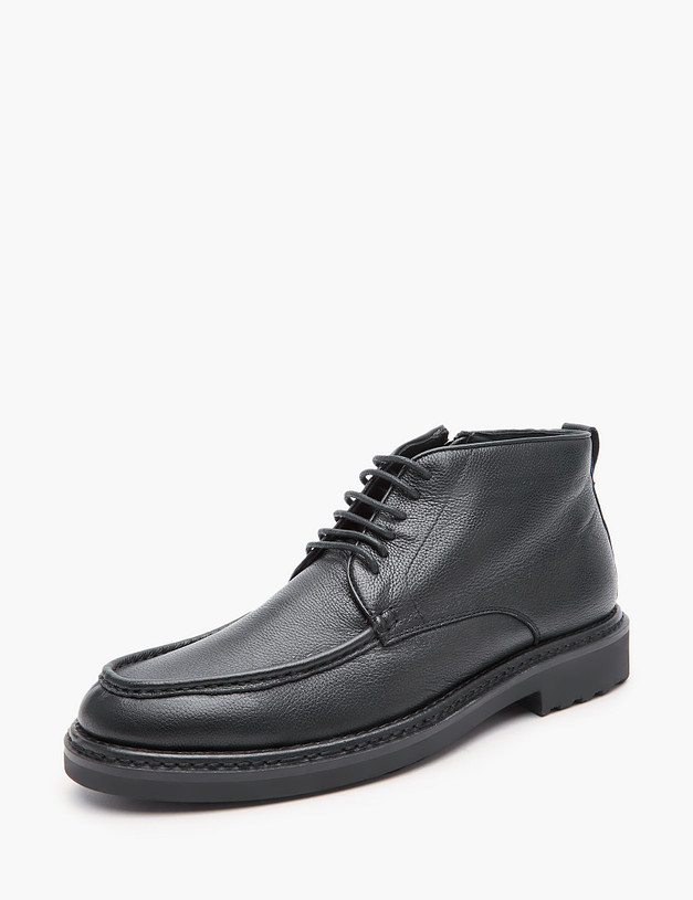 Черные кожаные мужские зимние ботинки MASCOTTE 128-324036-0102 | ракурс 2