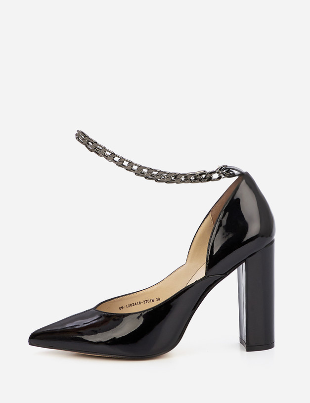 Черные женские туфли с цепочкой MASCOTTE 09-1202418-3701M | ракурс 2