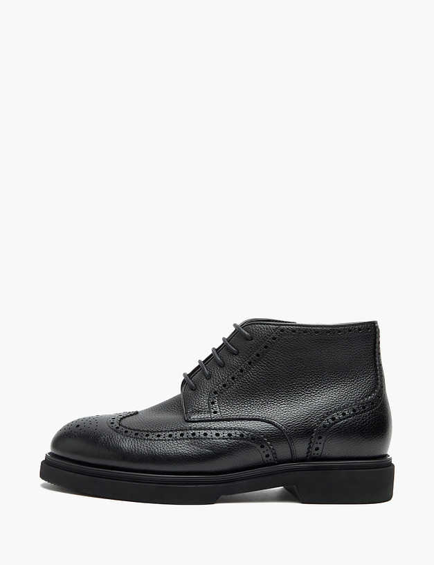 Черные мужские ботинки с перфорацией MASCOTTE 175-322824-0102 | ракурс 1