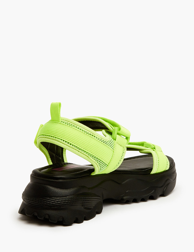 Зеленые женские сандалии на липучке MASCOTTE 234-315511-0218 | ракурс 3