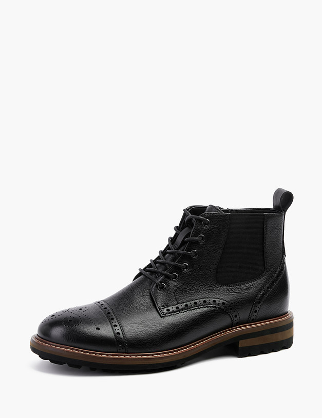 Черные мужские ботинки с контрастной подошвой MASCOTTE 22-222826-0102 | ракурс 2