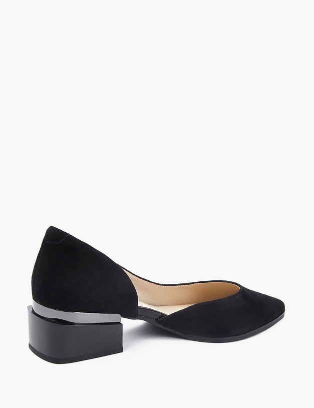 Черные женские туфли на фактурном каблуке MASCOTTE 126-212611-3605M | ракурс 4