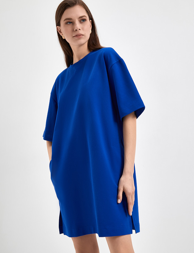 Синее платье-футболка MASCOTTE 790-3110-2603 | ракурс 5
