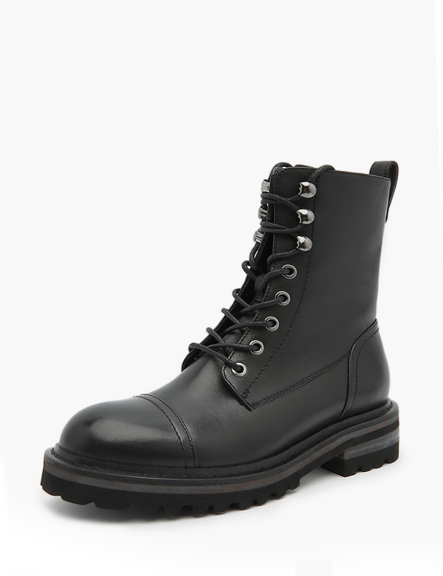 Черные кожаные женские ботинки MASCOTTE 15-3205521-3100M | ракурс 2