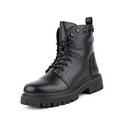 245-32WK-864SW Ботинки женские и.кожа/и.мех черн, INSTREET