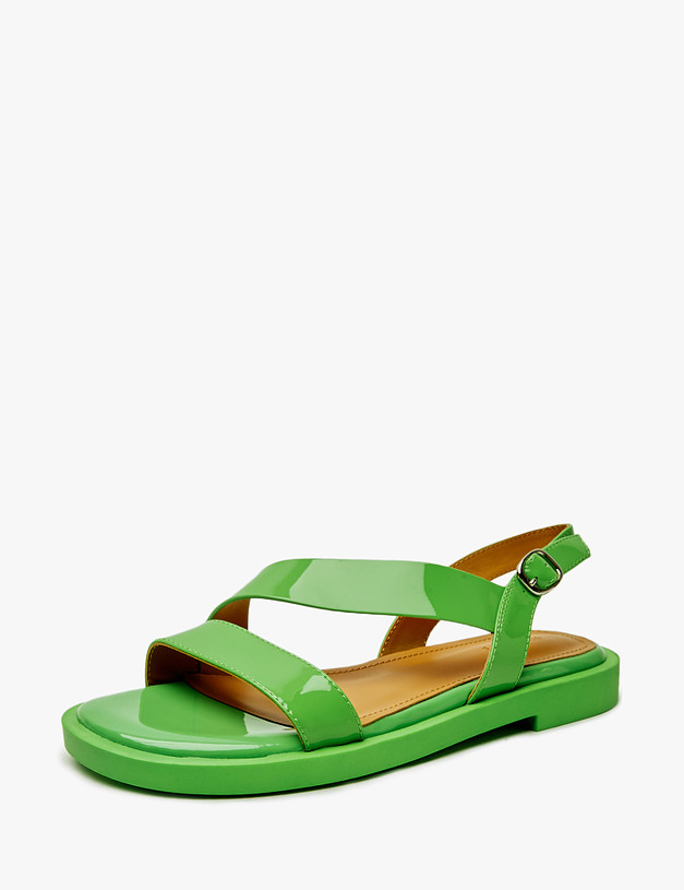 Зеленые лакированные женские сандалии MASCOTTE 94-410211-0704 | ракурс 2