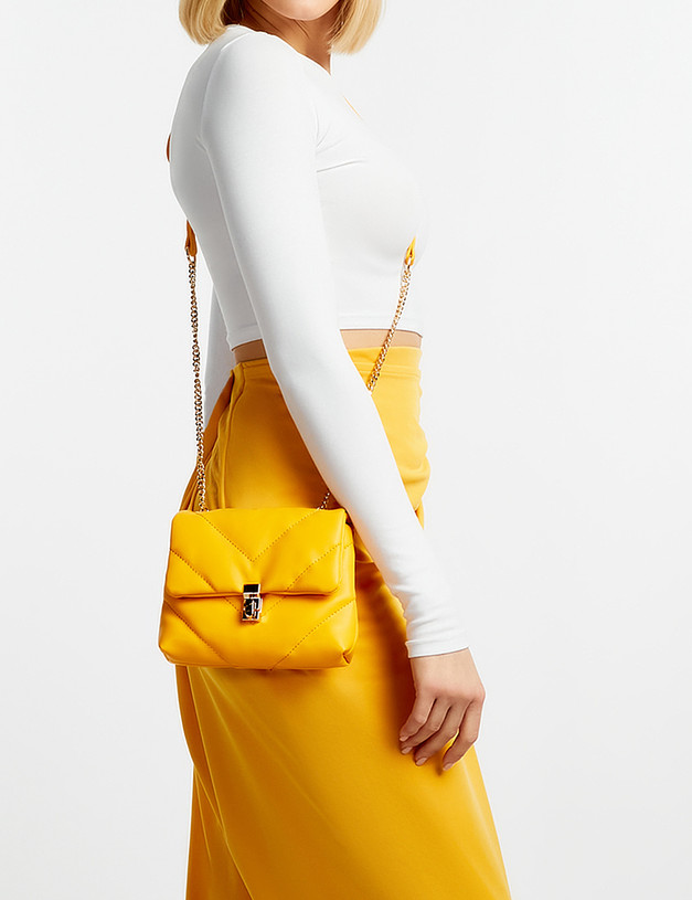 Желтая женская сумка кросс-боди MASCOTTE 670-2102-618 | ракурс 1