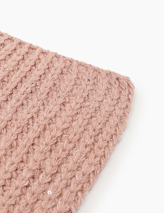 Розовый женский шарф крупной вязки MASCOTTE 784-1210-7506 | ракурс 3