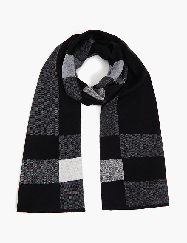 Черный мужской шарф MASCOTTE 766-3206-2402 | ракурс 2
